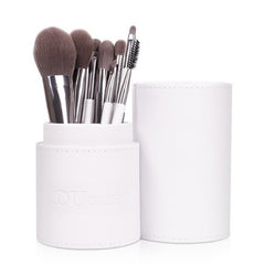8pcs High Quality White Cylinder Brush Set With  Synthetic Hair