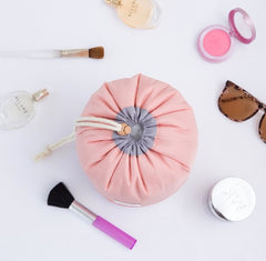 Barrel Shaped Travel Cosmetic Bag