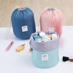 Barrel Shaped Travel Cosmetic Bag