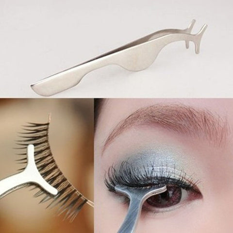 Multifunctional Stainless Auxiliary Eyelash Curler Tweezers