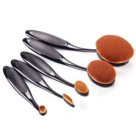 5 Pcs Cosmetic Oval Toothbrush Makeup Brushes Set
